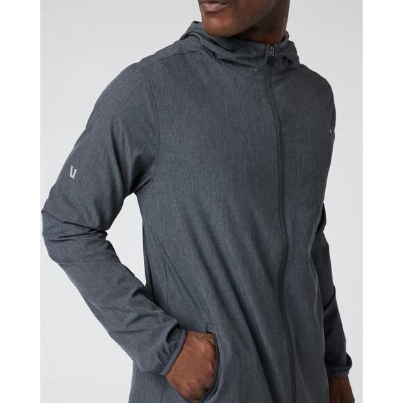 VUORI Outdoor Trainer Shell Jacket Dark Pewter Linen Texture Sz L NWT $118 {BB4} - Picture 5 of 6